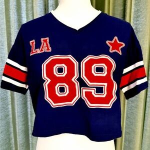 Women’s Harper & Ivy V-Neck Mesh Jersey Cropped Top